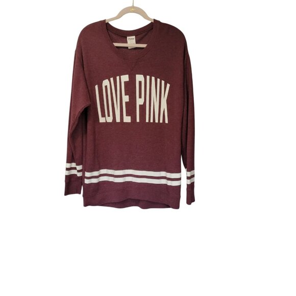 PINK BY Victoria's Secret Sweatshirt Women's Small Solid Long Sleeve Oversize - Picture 2 of 14